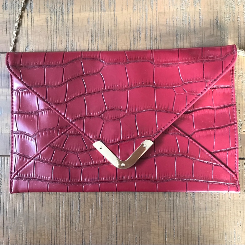 Red Croc Print Handbag